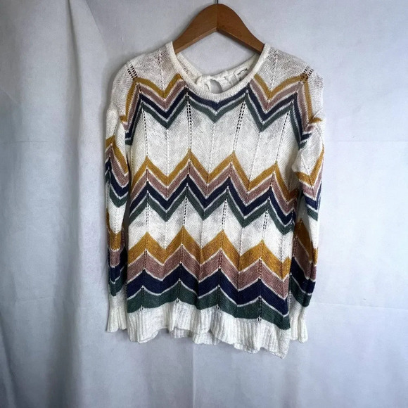Hippie Rose Colorful Chevron Knit Sweater Size Small - Picture 11 of 11